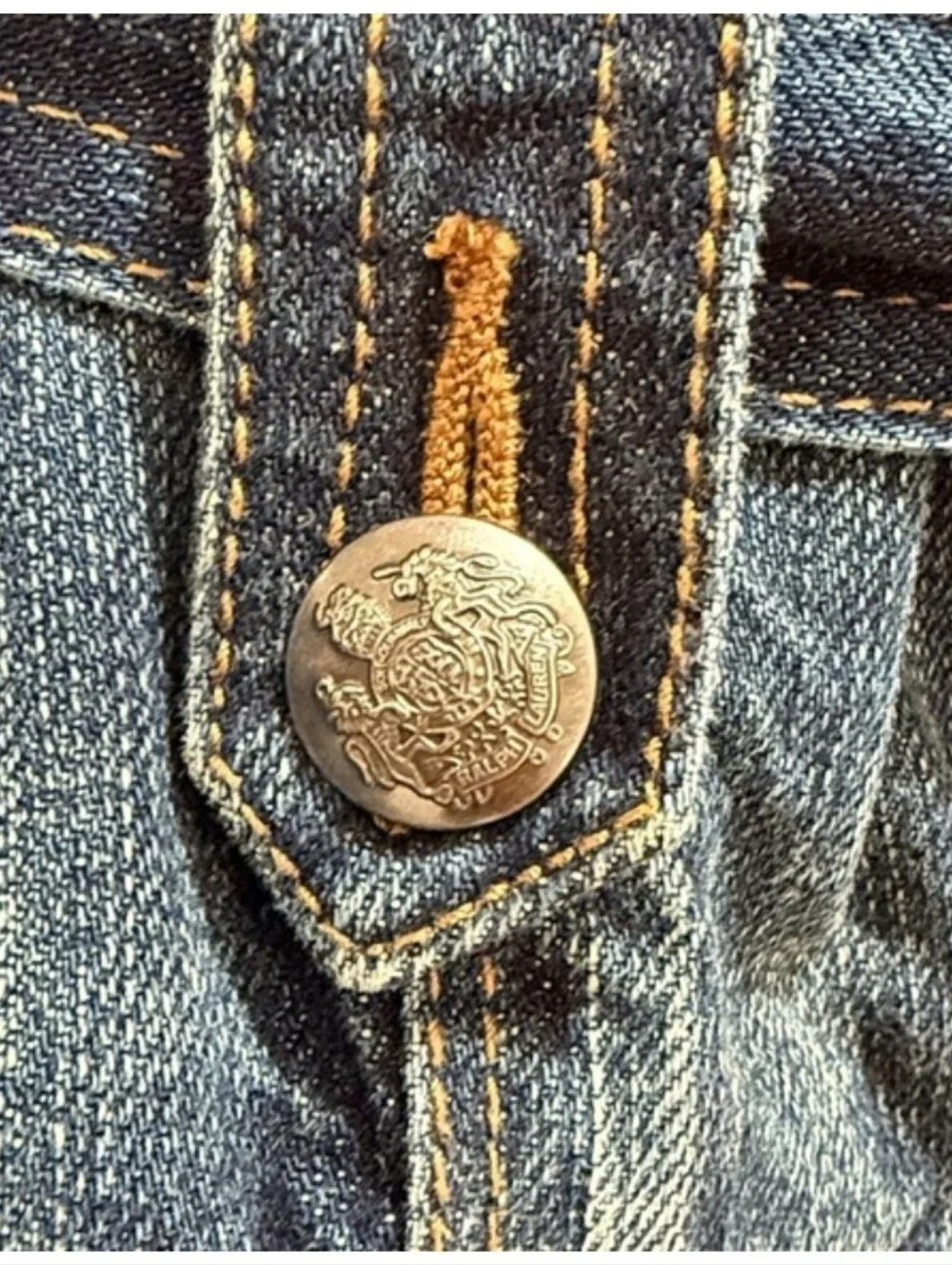 Ralph Lauren LRL Indigo Denim Belted Blazer Jacket Heritage Classic Americana - Picture 6 of 11